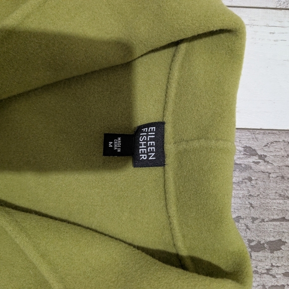 Eileen Fisher Women's Wool Cashmere,Wool Blend Open Front Jacket Green‎ size M - Picture 3 of 5